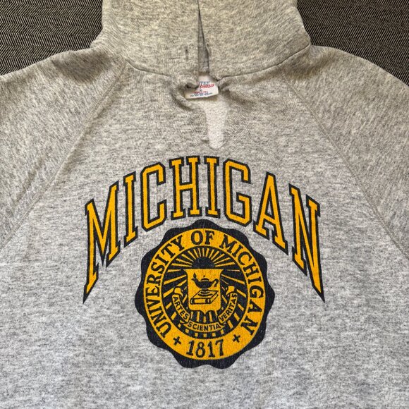 Michigan Wolverines University Hoodie XL Vintage Sweatshirt - Picture 6 of 17